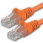 1aTTack.de 10m Cat 6 Ethernet Cable Gigabit RJ45 LAN Patch Cord Compatible with Internet, Router, Modem, Smart TV, PC & Laptop Switch Modem orange - 1 piece - 10m