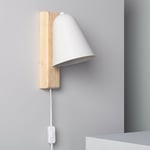 Ledkia - Lampe Murale Bois et Métal Mysen Blanc