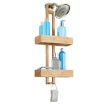 iDesign "Formbu" Bathroom Shower Caddy for Shampoo/Conditioner/Soap, Natural Bamboo