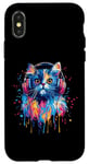 Coque pour iPhone X/XS Persian Cat Lovers Pop Art Casque audio amusant chat persan