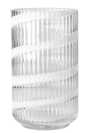 Lyngby Porcelæn Vase Munnblåst Glass 25 cm - Swirl White