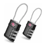 3 Dial Combination TSA Security Padlock Locker Luggage Travel Suitcase Wire Lock