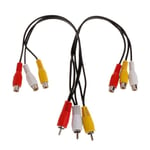 1pc 3 Rca Male Jack To 6 Rca Female Plug Splitter Audio Video Av Adapt