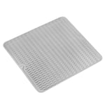 Silicone Dish Drying Mat Drainer Rack Holder Kitchen Pad Tray-Grey(Rippled)