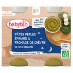 Babybio PÂTES PERLES EPINARD & FROMAGE DE CHÈVRE NOS RÉGIONS dès 8 mois Aliment 400 g