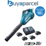 Makita DUB362 Twin LXT 18v/36v Li-Ion Brushless Leaf Blower, 4 x 3.0ah + Charger