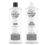 Nioxin System 1 Cleanser Shampoo & Conditioner 1000ml (Litre) DUO - Natural Hair