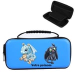 Etui pochette Switch LITE bleu personnalisee prenom dragon bleu