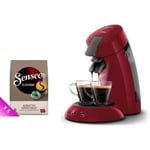 Machine à café dosette Philips SENSEO Original HD6553/81 Rouge + Lot de 5 - Senseo Classique café en dosettes x40 -277g