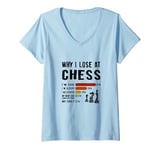 Womens Why I Lose At Chess Worst Excuses For Chess Game Player V-Neck T-Shirt