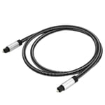 Cadorabo Câble audio numérique 1m en Noir - Câble Toslink vers Toslink - Câble numérique optique pour chaîne hi-fi, barre de son, home cinéma