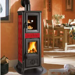 La Nordica Extraflame Poêle à Bois Gemma Forno Majolique Bordeaux 7,2 Kw 206 M³