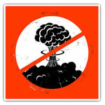 2 x Square Stickers 7.5 cm - No War Atomic Bomb Peace on Earth Cool Gift #6046