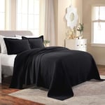 Superior Bedspread, Cotton, Black, Full