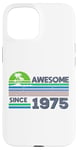 Coque pour iPhone 15 50 ans anniversaire hommes femmes génial depuis 1975