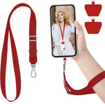 Telephone Cou - Coque Pour Iphone Se 2020 Avec Cordon De Collier Pour Iphone 8/7/6/6s Silicone Tpu Etui¿Avec Support Pour Téléphone Portable Rotation À 360 ° , Rouge