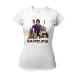 T-Shirt Femme Col Rond Barcelona Collage Ville Carte Postale Fc Barcelone