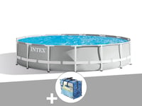 Kit piscine tubulaire Intex Prism Frame ronde 4,57 x 1,07 m + Bâche à bulles