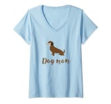 Womens Dog Mom, I Love My Dog V-Neck T-Shirt