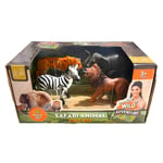 Dr Gabby Wild Adventure Safari Animal 4pc Play Set Zebra Tiger Elephant Lion 15z