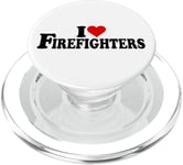 I Love Heart Firefighters Pompiers Service des pompiers PopSockets PopGrip pour MagSafe