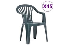Hitech Chaise et fauteuil de jardin Chaises empilables 45 pcs plastique vert