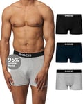 Snocks Boxer Homme Microfibre Modal Lot de 3 Calecons Hommes en Modal 3X Noir Taille S (Small) Gris Caleçon Homme Boxer Shorty sous Vetement Calcon