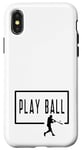 Coque pour iPhone X/XS Play Ball Baseball Batter Homerun Funny Game Graphic Dire