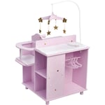 Olivia's Little World Mobilier 4-en-1 de Poupée Twinkle Stars Princess, Table à Langer et Rangement - Violet