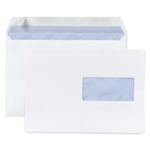 Raja Enveloppe blanche - format C5 162 x 229 mm avec fenêtre 45 100 fermeture auto-adhésive papier vélin 80 g