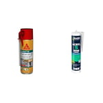 SIKA Boom 128 Tout en un, Mousse polyuréthane expansive Spécial Petit Format : Expansion 11L & BOSTIK - 310.11418 - Mastic Acryl S Maconnerie/Peinture - 310 ml - Blanc