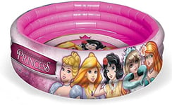 Grandi Giochi - Princesses Piscine Gonflable pour Enfants avec 3 Anneaux, Taille 90 cm, Couleur Rose, PR00002