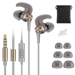 Sports Earphones,Tachio Running Headphones, Powerful Bass and High Definition Sound Quality Earbuds with Microphone, Replacement Buds, For iPhone, iPad, iPod, Samsung Smartphones(Gray)
