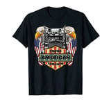 American Flag Trucker Proud American Trucker Truck Driver T-Shirt