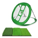 Chipping Net with 3 targets + Triple Surface Mat - Green