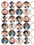 24x Harry Styles Mix 1.5" (3.8cm) PRE-Cut Premium Rice Paper Edible Cake Toppers