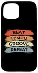 Coque pour iPhone 15 Batterie Vintage Look Music Lover Trap Set