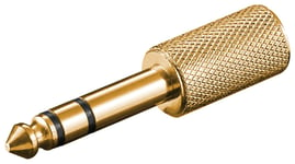 6.3mm hane till 3.5mm hona 3-pol stereo guld