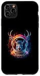 Coque pour iPhone 11 Pro Max Cerf Homme Femme Cerf Coloré Deer Space Astronaute Deer