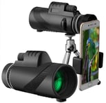 PJPPJH Télescope avec Support de téléphone Intelligent Rapide pour Enfants Adultes, télescope Portable extérieur Haute Puissance à Baril Unique, monoculaire Optique HD, Concert