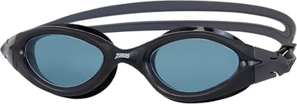 Zoggs Panorama Swim Goggles with Tinted Lenses (Black/Tint Smoke) Anti-Fog, UV Protection, Quick Adjust Strap, Wide Vision Adult Swimming Goggles