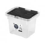 Urban Living NESSY BOITE DE RANGEMENT EN PLASTIQUE 9L AVEC COUVERCLE CLIP NOIR 30X23XH20CM