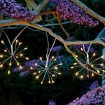 10 Starburst Cluster Solar Powered Garden Fairy String Lights Warm White LED