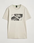 BOSS GREEN Graphic Crew Neck T-Shirt Light Beige