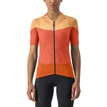 CASTELLI 4523040-855 Gradient Color Block Jersey Women's T-Shirt Scarlet Lava/Soft Orange L