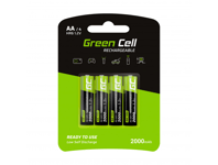 Green Cell Oppladbare AA-batterier 2000mAh, 1.2V, 4-pakk