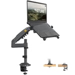 NB North Bayou Laptop Mount with Adjustable Tray for 10''-17 Inch Notebook, Monitor Arm Desk Mount for 17'' to 30 Inch Computer Screen, VESA 75 & 100 mm Laptop Stand H100-FP