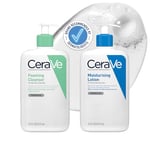 CeraVe Face & Body Routine for Oily Skin, Foaming Cleanser & Moisturising Lotion 473ml x2