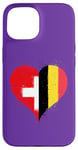 Coque pour iPhone 15 Coeur pour Fier Suisse Belge Un Drapeau Belgique Suisse