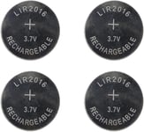 4X Piles Bouton LIR-2016 Rechargeable Lithium - Remplace Les Piles Bouton CR2016 - par Ex.. : Carte mère, Calculatrice de Poche, Bougies électriques, Ordinateur de vélo, Jouets, Pet Tracker.[G1027]